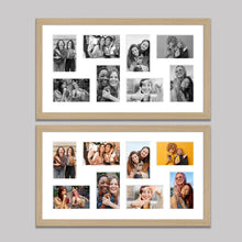 Load image into Gallery viewer, Multi Photo Frame to Hold 8 - 6"x4" photos in an Oak Veneer Frame - Multi Photo Frames