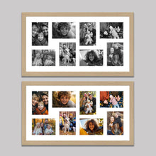 Load image into Gallery viewer, Multi Photo Frame to Hold 8 - 7"x5" photos in an Oak Veneer Frame - Multi Photo Frames
