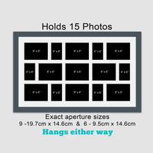 Load image into Gallery viewer, Extra Large Multi Photo Picture Frame to Hold 9 15 photos in a Grey Frame - Multi Photo Frames