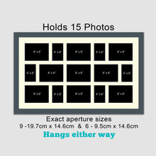 Load image into Gallery viewer, Extra Large Multi Photo Picture Frame to Hold 9 15 photos in a Grey Frame - Multi Photo Frames