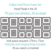 Load image into Gallery viewer, Gallery Wall Photo Frame Set - 15 Picture Frame Set for the Wall - Multi Photo Frames
