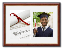 Load image into Gallery viewer, Graduation Photo Frame in a Walnut Stain Wood - Multi Photo Frames