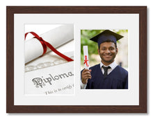 Load image into Gallery viewer, Graduation Photo Frame in a Walnut Stained Wood - Multi Photo Frames