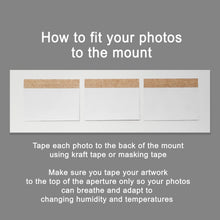 Load image into Gallery viewer, https://storyboard-frames.myshopify.com/collections/3-apertures-to-hold-a5-photos/products/a5-picture-frame-to-hold-3-photos-in-an-oak-veneer-wooden-frame