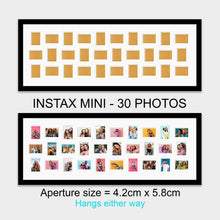 Load image into Gallery viewer, Instax Mini Photo Frame for 30 Photos - Black Frame - White Mount - Multi Photo Frames