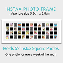Load image into Gallery viewer, Instax Multi Photo Frame 52 Apertures For Instax Mini Photos in a White Wood Frame - Multi Photo Frames