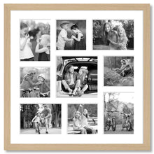Load image into Gallery viewer, Large Multi Aperture Photo Frame Holds 9 Photos | Oak Veneer Frame - Multi Photo Frames