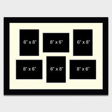 Load image into Gallery viewer, Large Multi Photo Picture Frame 6 Apertures for 8x6 photos in a 33mm Black Frame - Multi Photo Frames