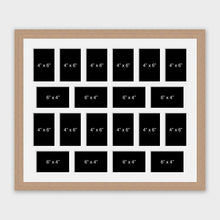 Load image into Gallery viewer, Large Multi Photo Picture Frame Holds 20 4"x6" Mixed Shape Photos in a 30mm Oak Veneer Frame - Multi Photo Frames