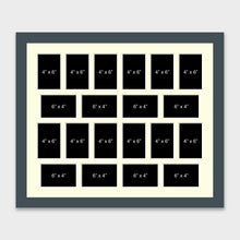 Load image into Gallery viewer, Large Multi Photo Picture Frame Holds 20 mixed Shape 6" x 4" Photos in a 40mm Dark Grey Frame - Multi Photo Frames