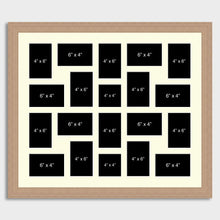 Load image into Gallery viewer, Large Multi Photo Picture Frame Holds 20 photos 6x4 photos in an Oak Veneer Frame - Multi Photo Frames