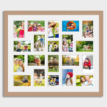 Load image into Gallery viewer, Large Multi Photo Picture Frame Holds 20 photos 6x4 photos in an Oak Veneer Frame - Multi Photo Frames