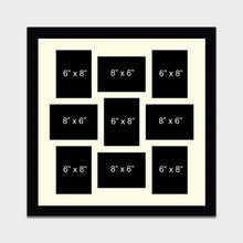 Load image into Gallery viewer, Large Multi Photo Picture Frame Holds 9 8"x6" Photos in a 33mm Black Frame - Multi Photo Frames