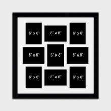 Load image into Gallery viewer, Large Multi Photo Picture Frame Holds 9 Photos | Black Frame - Multi Photo Frames