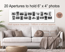 Load image into Gallery viewer, Large Panoramic Multi Photo Picture Frame - Holds 20 photos in a White Frame - Multi Photo Frames