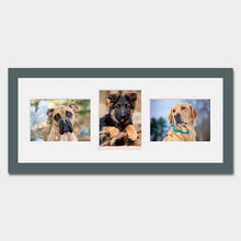 Load image into Gallery viewer, Multi Photo Frame Holds 3 5"x7" Mixed Shape Photos in a Grey Wooden Frame - Multi Photo Frames