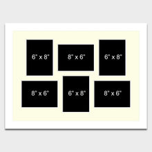 Load image into Gallery viewer, Multi Photo Frame Holds 6 8"x6" Photos in a 33mm White Wood Frame - Multi Photo Frames