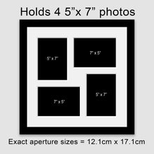 Load image into Gallery viewer, Multi Photo Picture Frame Holds 4 5"x7" Photos in a Black Frame - Multi Photo Frames