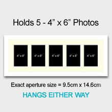 Load image into Gallery viewer, Multi Photo Picture Frame Holds 5 6"x4" Photos in a 22mm White Wood Frame - Multi Photo Frames