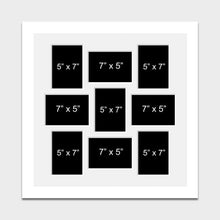 Load image into Gallery viewer, Multi Photo Picture Frame Holds 9 5"x7" Photos in a 33mm White Wood Frame - Multi Photo Frames