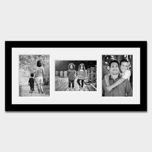 Load image into Gallery viewer, Multi Photo Picture Frame to Hold 3 10x8 Photos in a 22mm Black Frame - Multi Photo Frames