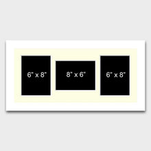 Load image into Gallery viewer, Multi Photo Picture Frame to hold 3 8" x 6" Mixed Photos in a White Wood Frame - Multi Photo Frames