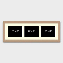 Load image into Gallery viewer, Multi Photo Picture Frame to hold 3 8" x 6" Photos in an Oak Veneer Frame - Multi Photo Frames