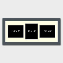 Load image into Gallery viewer, Multi Photo Picture Frame to Hold 3 8x10 Mixed Shape Photos in a Grey Frame - Multi Photo Frames