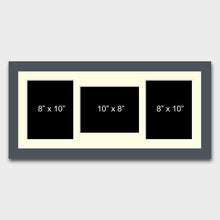 Load image into Gallery viewer, Multi Photo Picture Frame to Hold 3 8x10 Photos in a Dark Grey Wood Frame - Multi Photo Frames