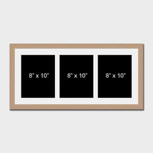 Load image into Gallery viewer, Multi Photo Picture Frame to Hold 3 8"x10" Photos in an Oak Veneer Frame - Multi Photo Frames