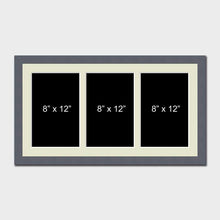 Load image into Gallery viewer, Multi Photo Picture Frame to Hold 3 8"x12" photos in a Grey Frame - Multi Photo Frames
