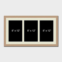Load image into Gallery viewer, Multi Photo Picture Frame to Hold 3 8"x12" photos in an Oak Veneer Frame - Multi Photo Frames