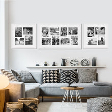 Load image into Gallery viewer, Photo Collage Frames - Set of 3 Multi Photo Frames in White Wood - Multi Photo Frames