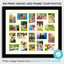 Load image into Gallery viewer, Photo Collage Printed and Framed for 20 Photos - Black Frame - Multi Photo Frames