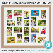 Load image into Gallery viewer, Photo Collage Printed and Framed for 20 Photos - Oak Veneer Frame - Multi Photo Frames