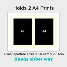 Load image into Gallery viewer, Photo Frame Holds 2 A4 Certificates/Photos in a White Wood Frame - Multi Photo Frames