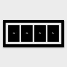 Load image into Gallery viewer, Picture Frame to hold 4 A4 photos/certificates in a Black Wood Frame - Multi Photo Frames