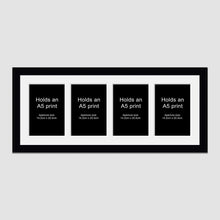 Load image into Gallery viewer, Picture Frame to hold 4 A5 prints or photos in a Black Wood Frame - Multi Photo Frames