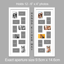 Load image into Gallery viewer, Large Multi Photo Picture Frame for 12 4" x 6" Photos in a White Frame - Multi Photo Frames
