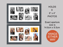 Load image into Gallery viewer, Multi Photo Frame to Hold 8 - 6"x4" photos in a Grey Frame - Multi Photo Frames
