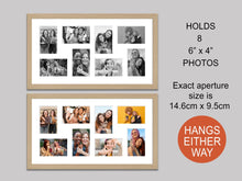 Load image into Gallery viewer, Multi Photo Frame to Hold 8 - 6"x4" photos in an Oak Veneer Frame - Multi Photo Frames
