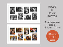 Load image into Gallery viewer, Multi Photo Frame to Hold 8 - 7"x5" photos in a White Wood Frame - Multi Photo Frames
