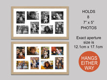 Load image into Gallery viewer, Multi Photo Frame to Hold 8 - 7"x5" photos in an Oak Veneer Frame - Multi Photo Frames
