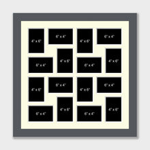 Load image into Gallery viewer, 16 Photo Collage Frame to Hold 6"x4" Photos | Grey Wood Frame - Multi Photo Frames

