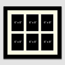 Load image into Gallery viewer, 6 Aperture Multi-Photo Frame for 6 6" x 8" Photos in a Black Frame - Multi Photo Frames
