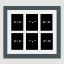 Load image into Gallery viewer, 6 Aperture Multi Photo Frame to Hold 6 6"x8" photos in a Grey Frame - Multi Photo Frames
