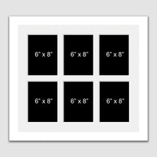 Load image into Gallery viewer, 6 Aperture Multi-Photo Frame to hold 6 6"x8" Photos in a White Frame - Multi Photo Frames
