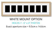 Load image into Gallery viewer, 7 Aperture Photo Frame | Hold 7 6" x 4" Photos | Oak Veneer Frame - Multi Photo Frames
