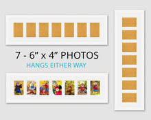 Load image into Gallery viewer, 7 Aperture Photo Frame | Hold 7 6" x 4" Photos | White Wood - Multi Photo Frames
