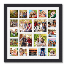 Load image into Gallery viewer, Extra Large Multi Photo Picture Frame Holds 16 5"x5" and 4 8"x8" photos in a Black Frame - Multi Photo Frames
